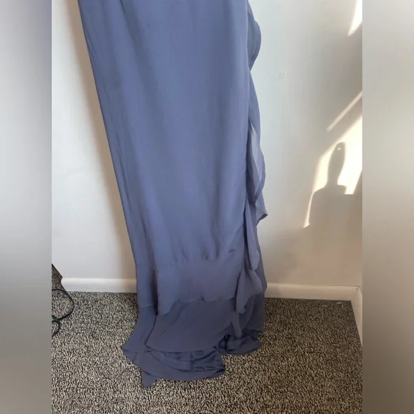 Lulu’s NWT Lace Up High Low Maxi Dress Granite Blue Dress Formal Medium J - Picture 7 of 8
